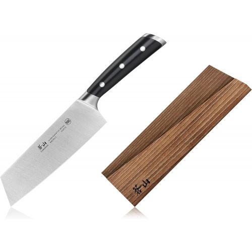  Cangshan TS Series 1020748 Swedish Sandvik 14C28N Steel Forged 7-Inch Nakiri Knife and Wood Sheath Set