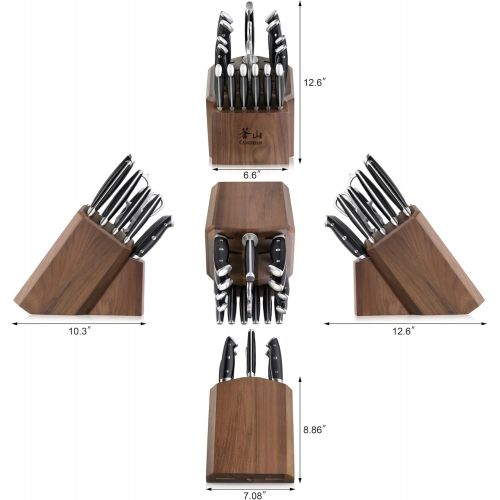  Cangshan Z Series 1024180 German Steel Forged 17-Piece Knife Block Set, Walnut