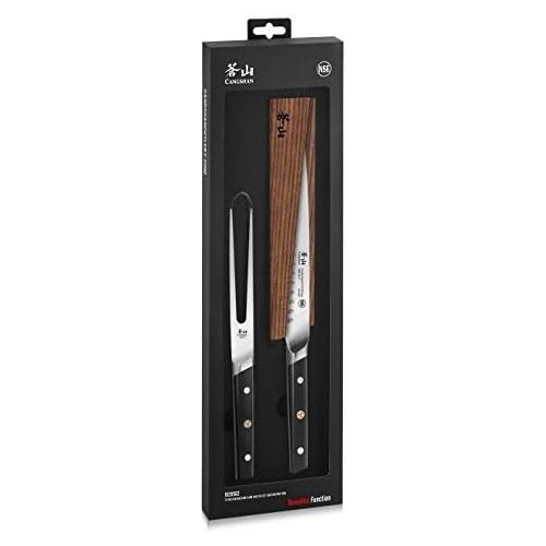  Cangshan TC Series 1020502 Swedish Sandvik 14C28N Steel Forged 2-Piece Carving Set