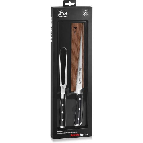  Cangshan TS Series 1020496 Swedish Sandvik 14C28N Steel Forged 2-Piece Carving Set