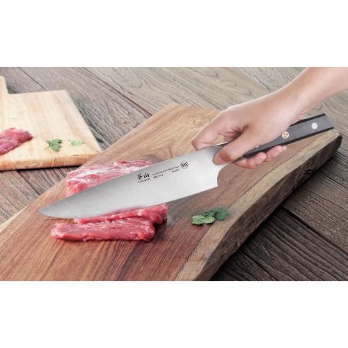  [아마존베스트]Cangshan TC Series 1020908 Swedish Sandvik 14C28N Steel Forged 8-Inch Chef Knife and Wood Sheath Set