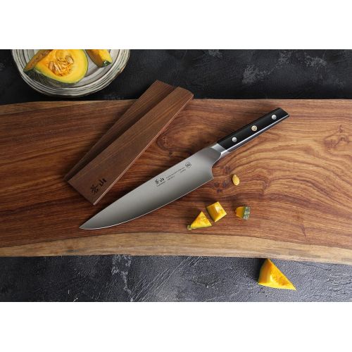  [아마존베스트]Cangshan TC Series 1020908 Swedish Sandvik 14C28N Steel Forged 8-Inch Chef Knife and Wood Sheath Set