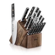 Cangshan TC Series 1021455 Swedish Sandvik 14C28N Steel Forged 17-Piece Knife Block Set, Walnut