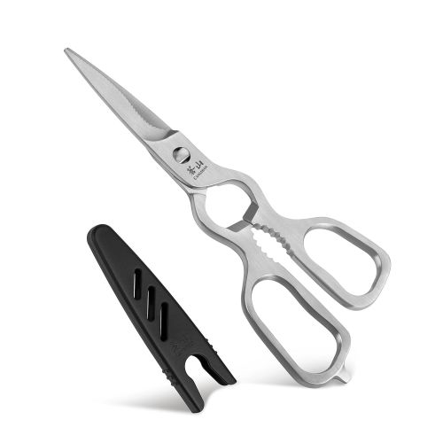  Cangshan 1021233 D Shape Forged Stainless Steel Shear Satin Finish, 9-Inch Overall Length