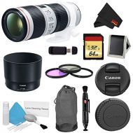 Canon(6AVE) Canon EF 70-200mm f4L is II USM Lens Bundle w 64GB Memory Card + Accessories 3 Piece Filter Kit (International Model)