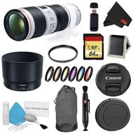 Canon(6AVE) Canon EF 70-200mm f/4L is II USM Lens Bundle w/ 64GB Memory Card + Accessories, UV Filter Color Multicoated 6 Piece Filter Kit (International Model)