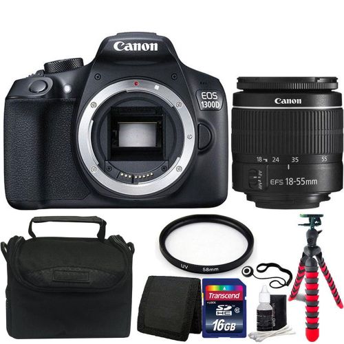 캐논 CanonInternational Canon EOS Rebel 1300DT6 18MP DSLR Camera w18-55mm Lens + Accessory Bundle