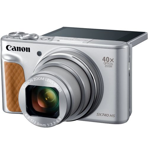 캐논 Canon PowerShot SX740 Digital Camera w40x Optical Zoom & 3 Inch Tilt LCD - 4K VIdeo, Wi-Fi, NFC, Bluetooth Enabled (Silver)