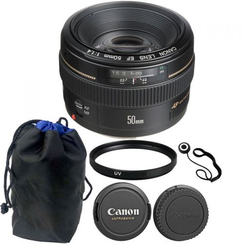캐논 CanonInternational Canon EF 50mm f1.4 USM Autofocus Lens + Accessory Bundle for Canon SLR Cameras