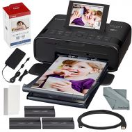 Photo Savings Canon SELPHY CP1300 Compact Photo Printer (Black) with WiFi and Accessory Bundle wCanon Color Ink and Paper Set