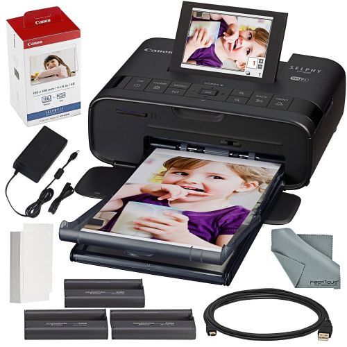 캐논 Photo Savings Canon SELPHY CP1300 Compact Photo Printer (Black) with WiFi and Accessory Bundle wCanon Color Ink and Paper Set