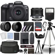 Canon EOS R10 Mirrorless Digital Camera Body Black with Canon RF-S 18-45mm f/4.5-6.3 is STM Lens 3 Lens Kit with Complete Accessory Bundle + 128GB Card + Flash & More - International Model (Renewed)