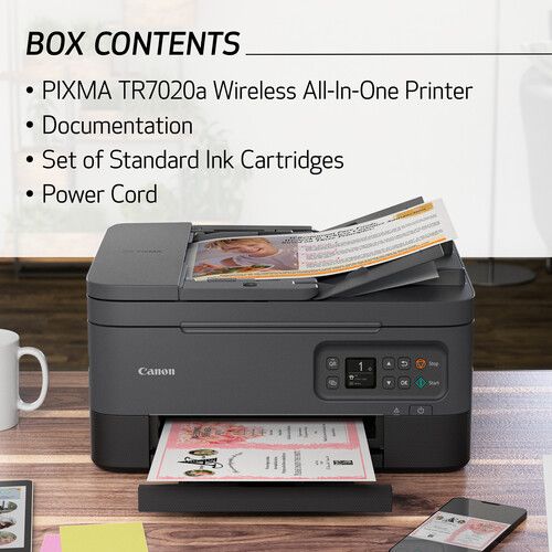 캐논 Canon PIXMA TR7020a Wireless Inkjet All-In-One Color Printer (Black)