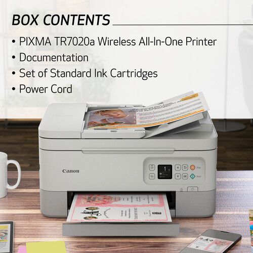 캐논 Canon PIXMA TR7020a Wireless Inkjet All-In-One Color Printer (White)