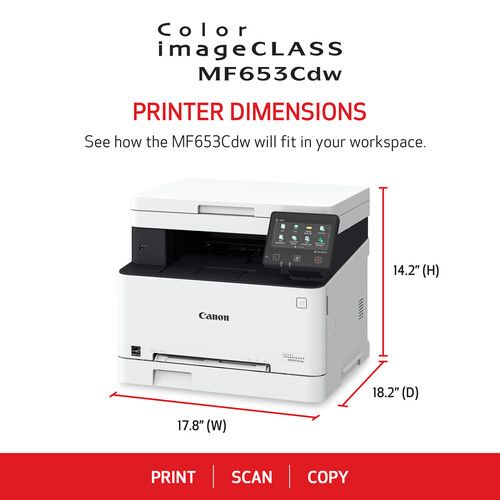 캐논 Canon imageCLASS MF653Cdw Multifunction Wireless Color Laser Printer