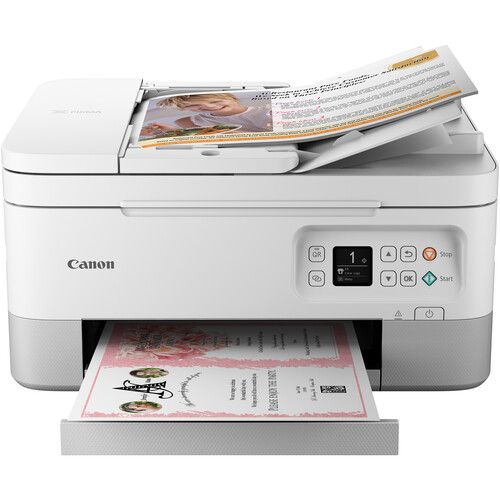 캐논 Canon PIXMA TR7020 Wireless Inkjet All-in-One Printer (White)