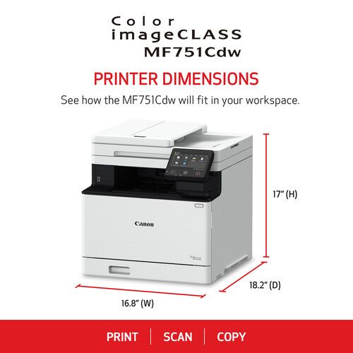 캐논 Canon imageCLASS MF751Cdw Multifunction Wireless Color Laser Printer