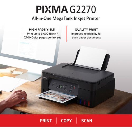캐논 Canon PIXMA G2270 MegaTank All-in-One Inkjet Color Printer