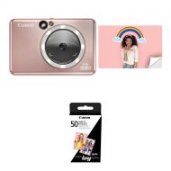 Canon IVY CLIQ+2 Instant Camera / Printer with 50 Sheets of Paper Kit (Rose Gold)