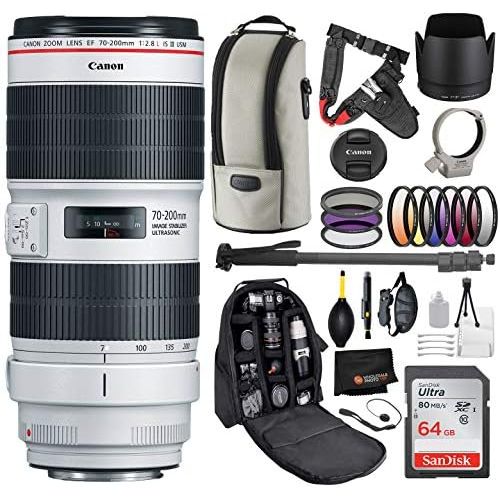 캐논 [아마존베스트]Canon EF 70-200mm f/2.8L is III USM Lens with Professional Bundle Package Deal Kit for EOS 7D Mark II, 6D Mark II, 5D Mark IV, 5D S R, 5D S, 5D Mark III, 80D, 70D, 77D, T5, T6, T6s