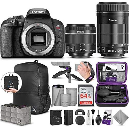 캐논 [아마존베스트]Canon EOS Rebel T7i DSLR Camera with 18-55mm is STM & 55-250mm Lenses Kit w/Advanced Photo & Travel Bundle - Includes Canon USA Warranty, Altura Photo Backpack, SanDisk 64gb SD Car