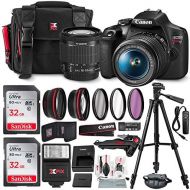 [아마존베스트]Canon T7 EOS Rebel DSLR Camera with EF-S 18-55mm f/3.5-5.6 is II Lens W/Telephoto & Wideangle Lens 3 Pc. Filter Kit + Tripod + Flash & 2 X 32GB SD Card and Basic Accessory Kit