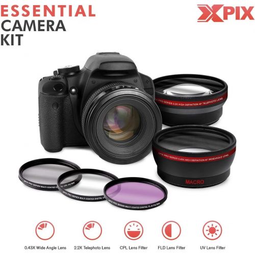 캐논 [아마존베스트]Canon T7 EOS Rebel DSLR Camera with EF-S 18-55mm f/3.5-5.6 is II Lens W/Telephoto & Wideangle Lens 3 Pc. Filter Kit + Tripod + Flash & 2 X 32GB SD Card and Basic Accessory Kit