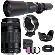 [아마존베스트]Canon EF 75-300mm III and Commander 420-800mm Zoom Lens Bundle with EF-EOS M Adapter, for Canon EOS M, M50, M6, M5, M100, M10 Cameras