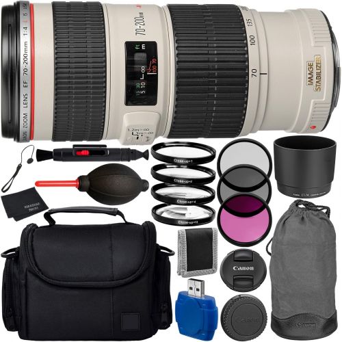 캐논 [아마존베스트]Canon EF 70-200mm f/4L IS USM Lens Bundle with Manufacturer Accessories & Accessory Kit for EOS 7D Mark II, 6D Mark II, 5D Mark IV, 5D S R, 5D S, 5D Mark III, 80D, 70D, 77D, T5, T6