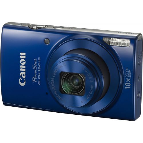 캐논 [아마존베스트]Canon PowerShot ELPH 190 Digital Camera w/ 10x Optical Zoom and Image Stabilization - Wi-Fi & NFC Enabled (Blue)