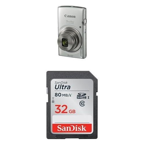 캐논 [아마존베스트]Canon PowerShot ELPH 180 Digital Camera (Silver) and SanDisk 32GB Memory Card