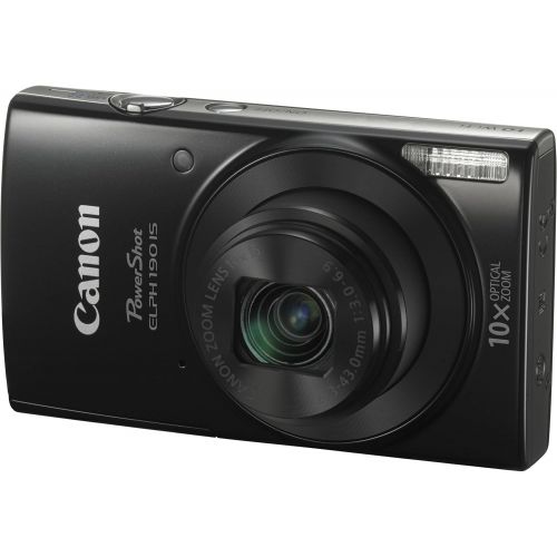 캐논 [아마존베스트]Canon PowerShot ELPH 190 IS Digital Camera (Black) with 10x Optical Zoom and Built-In Wi-Fi with 32GB SDHC + Flexible tripod + AC/DC Turbo Travel Charger + Replacement battery + Pr