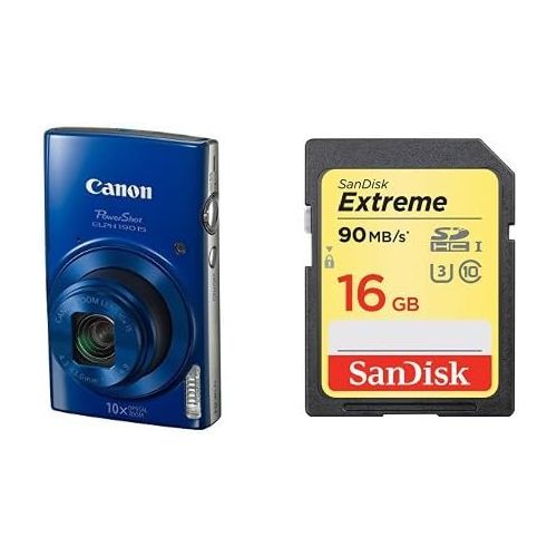 캐논 [아마존베스트]Canon Digital Camera - Wi-Fi & NFC Enabled (Blue) With 16GB Memory Card