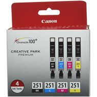 [아마존베스트]Canon CLI-251 BK/CMY 4PK (4-Color Pack), Black,Cyan, Magenta, Yellow, Compatible to MX922, iP8720, iX6820,MG7520,MG6620,MG5620,MG7120,MG6420,MG5520 and MG6320