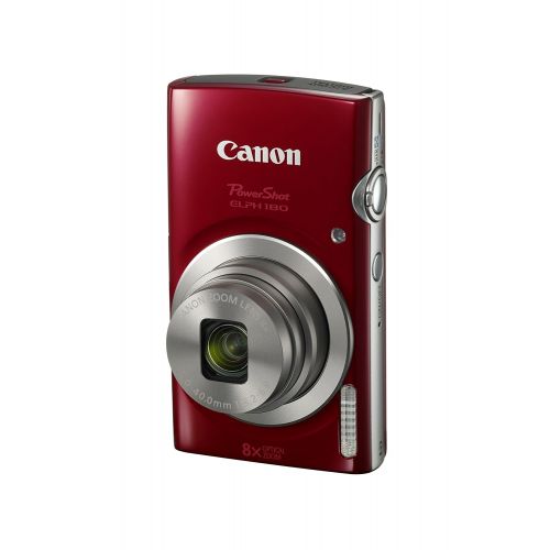 캐논 Canon PowerShot ELPH 180 Digital Camera w/Image Stabilization and Smart AUTO Mode (Red)