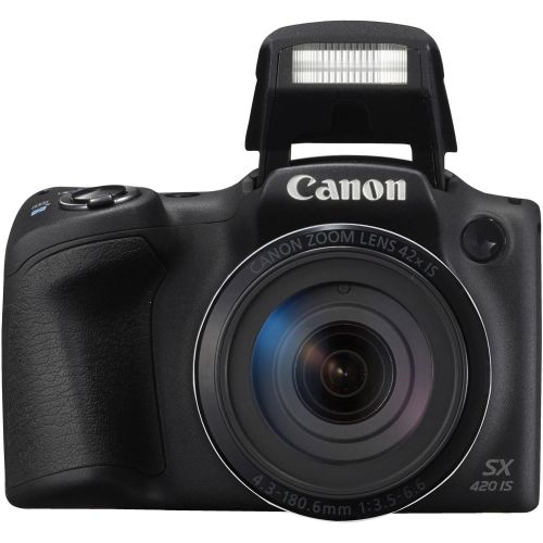 캐논 Canon PowerShot SX420 IS Digital Camera (Black) with 20MP, 42x Optical Zoom, 720p HD Video & Built-In Wi-Fi + 64GB Card + Reader + Grip + Spare Battery and Charger + Tripod + Compl