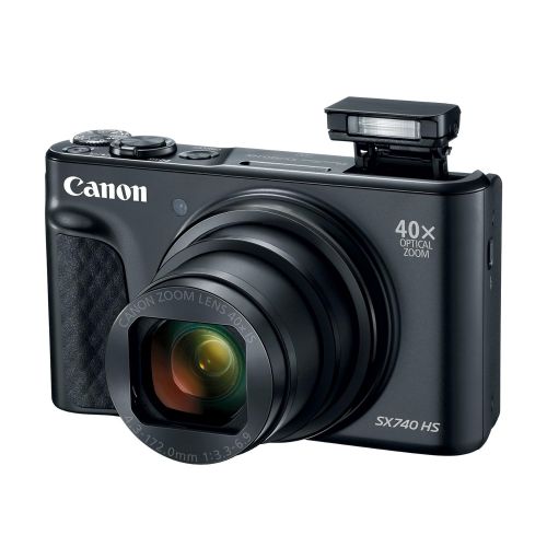 캐논 Canon PowerShot SX740 Digital Camera w/40x Optical Zoom & 3 Inch Tilt LCD - 4K VIdeo, Wi-Fi, NFC, Bluetooth Enabled (Black)