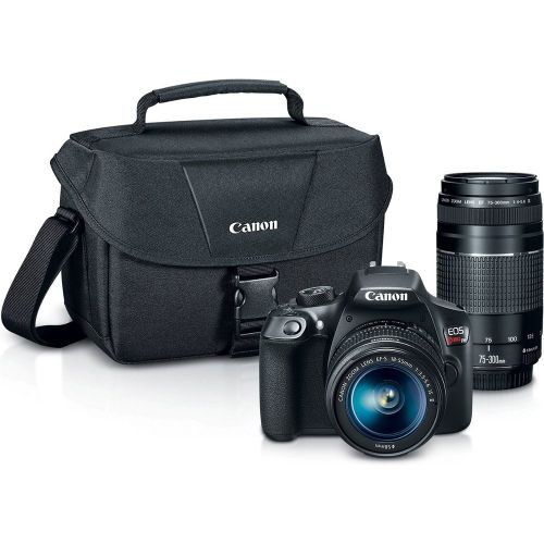 캐논 Canon T6 EOS Rebel DSLR Camera with EF-S 18-55mm f/3.5-5.6 IS II and EF 75-300mm f/4-5.6 III Lens and SanDisk Memory Cards 16GB 2 Pack Plus Triple Battery Accessory Bundle