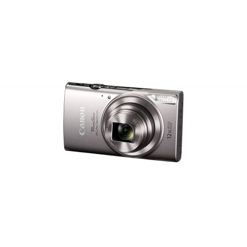 캐논 Canon PowerShot ELPH 360 Digital Camera w/ 12x Optical Zoom and Image Stabilization - Wi-Fi & NFC Enabled (Silver)