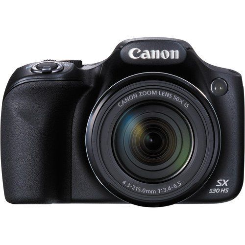 캐논 Canon PowerShot SX530 HS Digital Camera with 50x Optical Image Stabilized Zoom with 3-Inch LCD HD 1080p Video (Black)+ Extra Battery + 24GB Class 10 Card Complete Deluxe Accessory