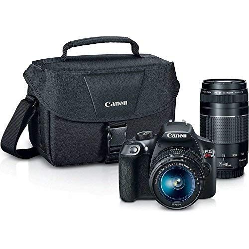 캐논 Canon Digital SLR Camera Kit [EOS Rebel T6] with EF-S 18-55mm and EF 75-300mm Zoom Lenses - Black
