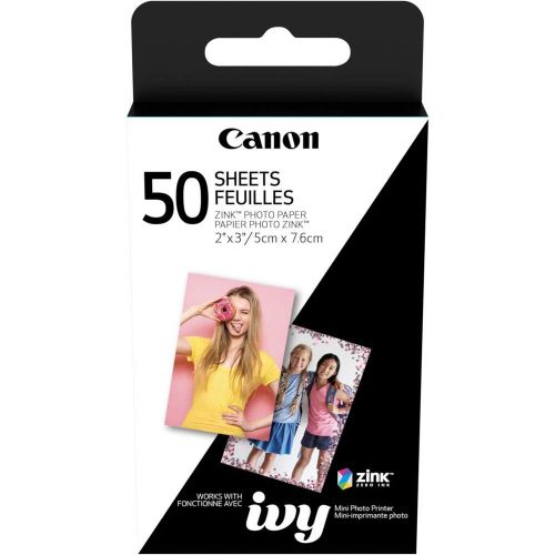 캐논 Canon Ivy Mini Mobile Photo Printer (Rose Gold) with Canon 2 x 3 Zink Photo Paper (50 Sheets) and Hard Shell Case Deluxe Bundle