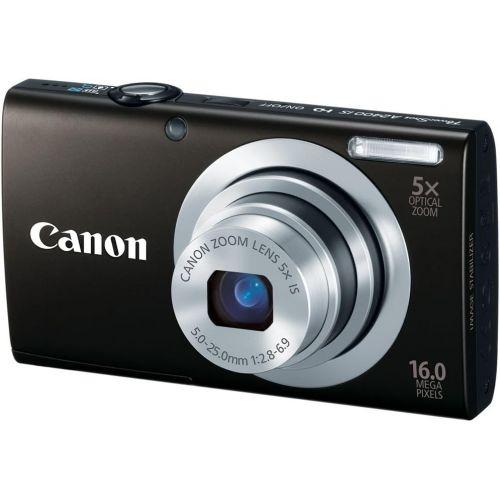 캐논 Canon PowerShot A2400 IS 16.0 MP Digital Camera with 5x Optical Image Stabilized Zoom 28mm Wide-Angle Lens with 720p Full HD Video Recording and 2.7-Inch Touch Panel LCD (Black)