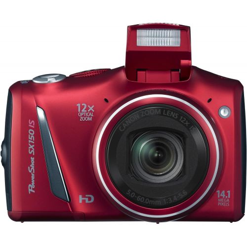 캐논 Canon PowerShot SX150 IS 14.1 MP Digital Camera with 12x Wide-Angle Optical Image Stabilized Zoom with 3.0-Inch LCD (Red) (OLD MODEL)