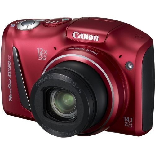 캐논 Canon PowerShot SX150 IS 14.1 MP Digital Camera with 12x Wide-Angle Optical Image Stabilized Zoom with 3.0-Inch LCD (Red) (OLD MODEL)