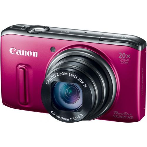 캐논 Canon PowerShot SX260 HS 12.1 MP CMOS Digital Camera with 20x Image Stabilized Zoom 25mm Wide-Angle Optical Lens and 1080p HD Video (Red) (OLD MODEL)