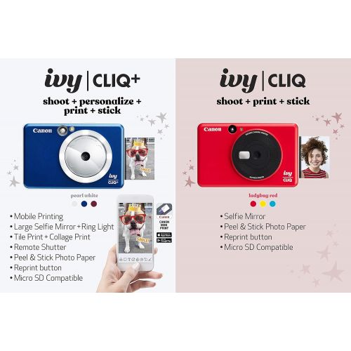 캐논 Canon Ivy CLIQ+ Instant Camera Printer, Mobile Photo Printer Via Bluetooth(R), Sapphire Blue