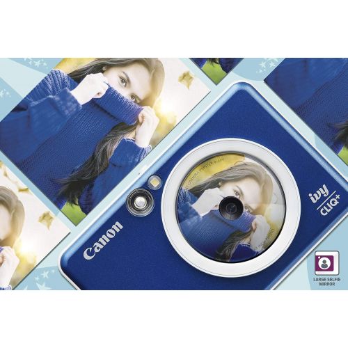 캐논 Canon Ivy CLIQ+ Instant Camera Printer, Mobile Photo Printer Via Bluetooth(R), Sapphire Blue