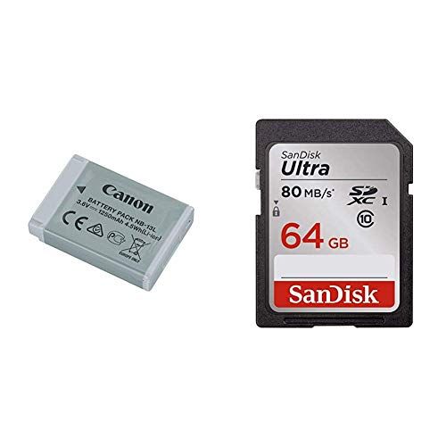 캐논 Canon Battery Pack NB-13L & SanDisk 64GB Ultra SDXC UHS-I Memory Card SDSDUNC-064G-GN6IN