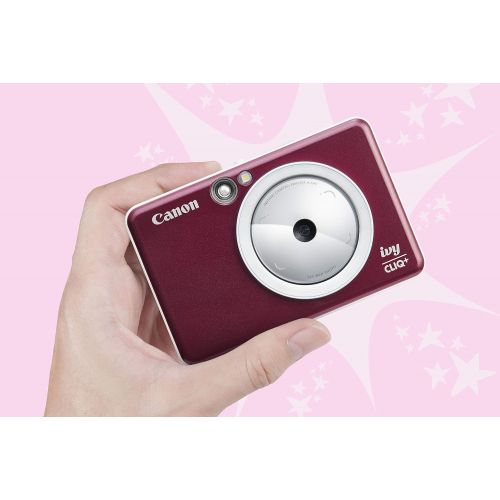 캐논 Canon IVY CLIQ+ Instant Camera Printer, Print from Smartphone, Mini Photo Printer Via Bluetooth(R), Ruby Red